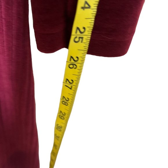 Vintage 90s Wine Red Long Sleeve Velvet Ribbed Mock Neck Full Length Dress Mediu - Picture 7 of 10